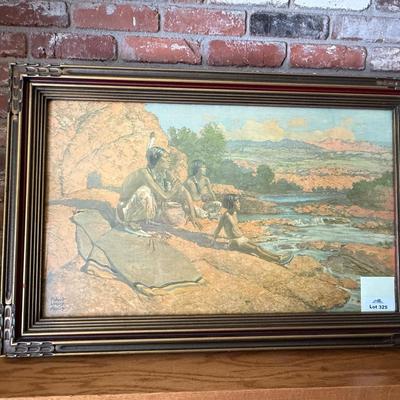 Sale Photo Thumbnail #1099: Framed Native Indians by Robert Wesley Amick Art