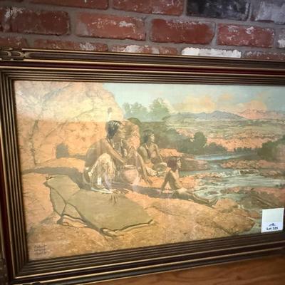 Sale Photo Thumbnail #1097: Framed Native Indians by Robert Wesley Amick Art
