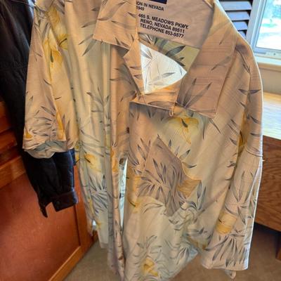 Sale Photo Thumbnail #1112: 2 Silk Tommy Bahama Men’s Lg & XL tropical shirts