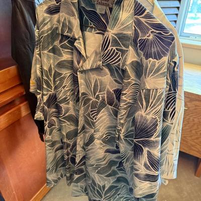 Sale Photo Thumbnail #1111: 2 Silk Tommy Bahama Men’s Lg & XL tropical shirts