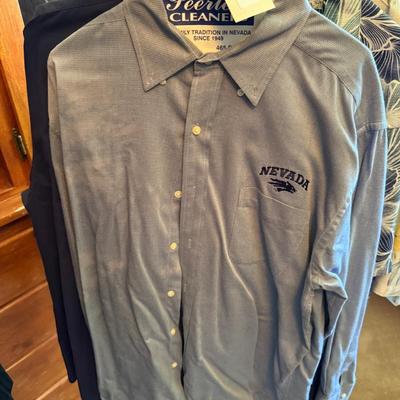 Sale Photo Thumbnail #1121: 3 UNR Wolfpack clothes 1 sweatshirt & 2 button up