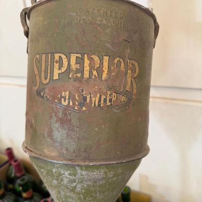 Sale Photo Thumbnail #1178: Antique Metal Vacuum Cleaner by Superior