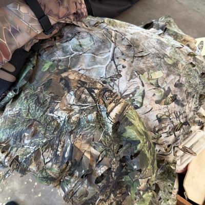 Sale Photo Thumbnail #1277: small bags, gloves, seat pad, camo netting as shown