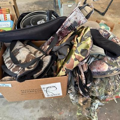 Sale Photo Thumbnail #1275: small bags, gloves, seat pad, camo netting as shown