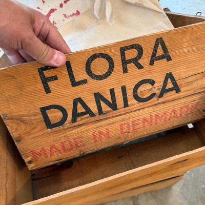 Sale Photo Thumbnail #1281: 3 Four Sons Wood Grape Crates & 1 other & bags