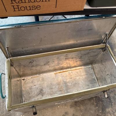 Sale Photo Thumbnail #1297: Vintage long metal Hamm’s Beer Cooler/Ice Chest