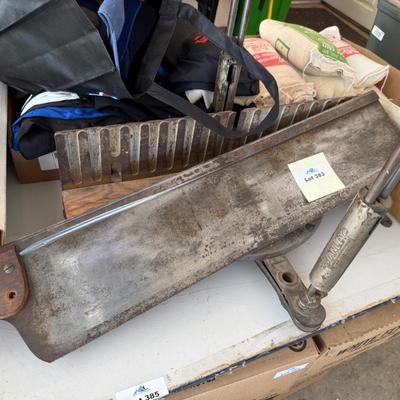 Sale Photo Thumbnail #1306: Vtg. Stanley Miter Box & Long Hand Saw as shown