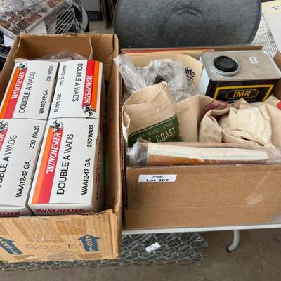 Sale Photo Thumbnail #1314: 2 Boxes of Various shotgun reloading supplies Wads+