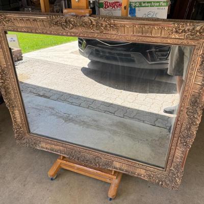 Sale Photo Thumbnail #1326: 48”w x 38”t Wood Framed Wall Mirror