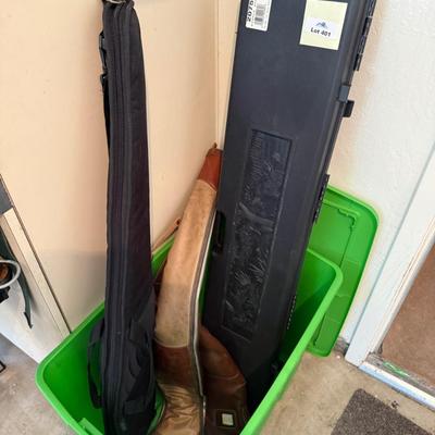 Sale Photo Thumbnail #1351: 3 zip up soft & 1 hard plastic Rifle Case as shown