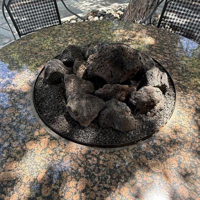 Sale Photo Thumbnail #1404: Nice Gas outdoor Fire pit w/4 Chairs gas is connected. Will need to disconnect,