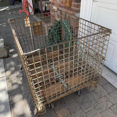 Sale Photo Thumbnail #1410: Very heavy Steel rolling Crate on rolling cart
