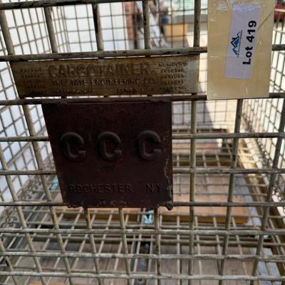 Sale Photo Thumbnail #1411: Very heavy Steel rolling Crate on rolling cart