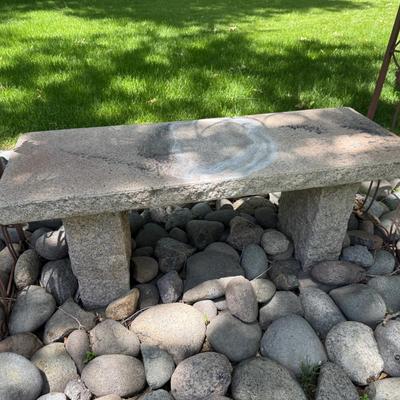 Sale Photo Thumbnail #1430: 3-Pc Granite 36” x 15”d heavy Bench under Trellis
This item will require special logistics to remove it from the yard. We are not loading or transporting these large items. They must be removed carefully not to disturb the surroundings.