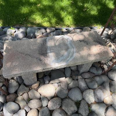 Sale Photo Thumbnail #1431: 3-Pc Granite 36” x 15”d heavy Bench under Trellis
This item will require special logistics to remove it from the yard. We are not loading or transporting these large items. They must be removed carefully not to disturb the surroundings.