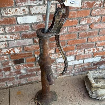Sale Photo Thumbnail #1432: Rusty Vintage Steel Water Pump in S. Yard