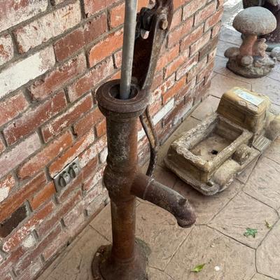 Sale Photo Thumbnail #1433: Rusty Vintage Steel Water Pump in S. Yard