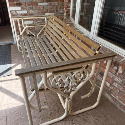 Sale Photo Thumbnail #1441: Metal & Wood outdoor rocking/swinging Chair