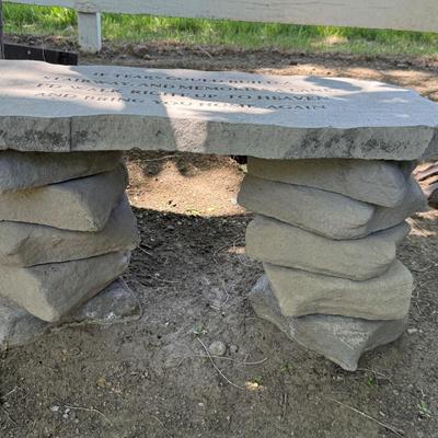 Sale Photo Thumbnail #1444: Stone about 5 pc Stone engraved Bench