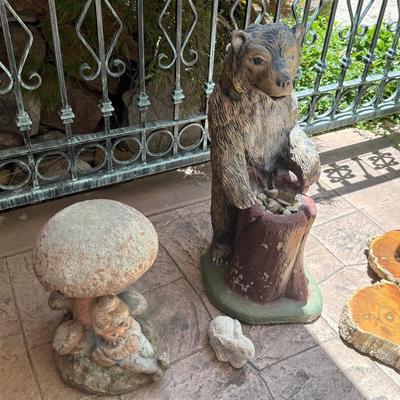 Sale Photo Thumbnail #1450: Assortment of yard Decorations
Barrel is not part of the items