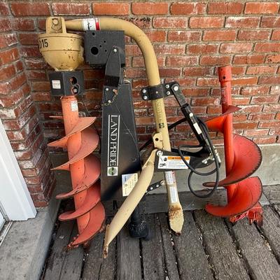 Sale Photo Thumbnail #1479: 10” & 14” Drill Bits w/Hydraulic Auger attachment