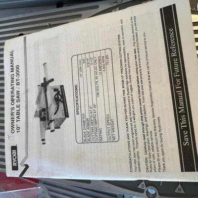 Sale Photo Thumbnail #1499: Ryobi Combo 10” Table Saw+Router on rolling stand