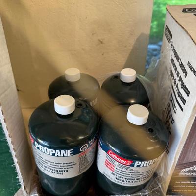 Sale Photo Thumbnail #1504: Coleman Propane Lantern in Box w/Tree Stand & 4 x