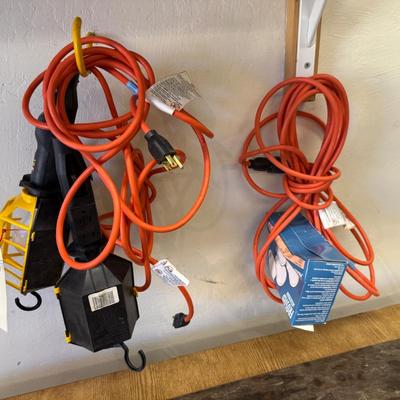 Sale Photo Thumbnail #1513: Pair of Carol Plug It Portable shop lights w/cord&bulb