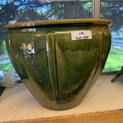Sale Photo Thumbnail #1516: 14.5” t Nice green ceramic Large Pot