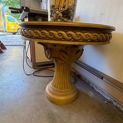 Sale Photo Thumbnail #1531: Wood & Marble Top 3-Pc Entry/End Table Set 