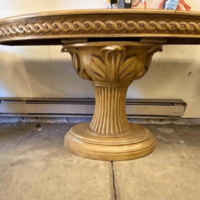Sale Photo Thumbnail #1529: Wood & Marble Top 3-Pc Entry/End Table Set 