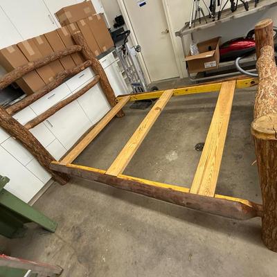 Sale Photo Thumbnail #1542: Rustic Queen Sized Natural Log Bed Frame as shown