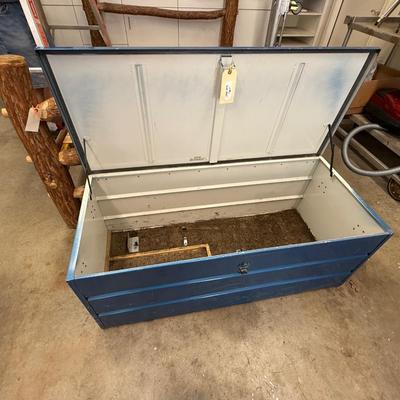 Sale Photo Thumbnail #1546: Blue Metal Truck Box 4’ l x 21”d - No key but lockable
