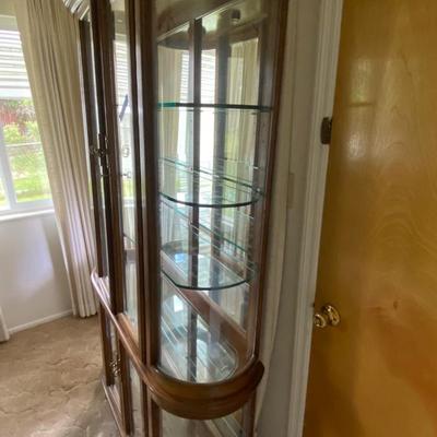 Wood & Glass Oval Curio Cabinet w/5 shelves 77”x49”