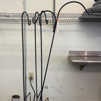 Sale Photo Thumbnail #1608: 4 total metal plant stands - 1 6’ and 3 - 4’ Tall ones