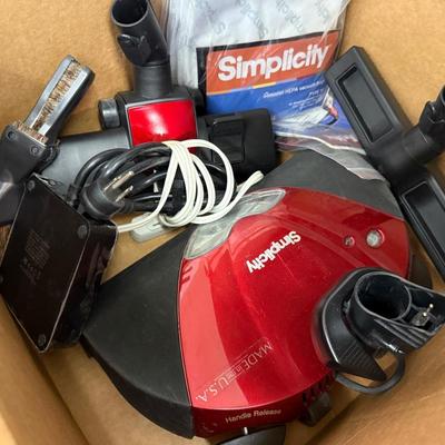 Sale Photo Thumbnail #1617: Simplicity Verve portable Vacuum w/bags & attachm