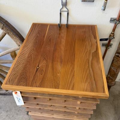 Sale Photo Thumbnail #1633: Nice Teak Wood 38”t x 27’d x 24”w Wine Rack