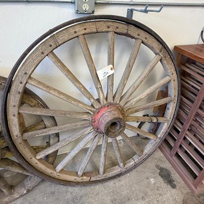 Sale Photo Thumbnail #1638: 4 ft Diameter Wood & Steel Real Wagon Wheel