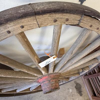 Sale Photo Thumbnail #1641: 4 ft Diameter Wood & Steel Real Wagon Wheel