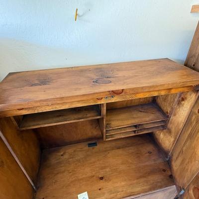Sale Photo Thumbnail #1651: 25”d x 51”l x 64”t 1-Pc Pine Cabinet/Desk Unit
