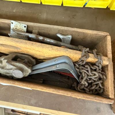 Sale Photo Thumbnail #1682: 2 Vtg. Wood Tool Boxes w/Lots of Tools & Parts