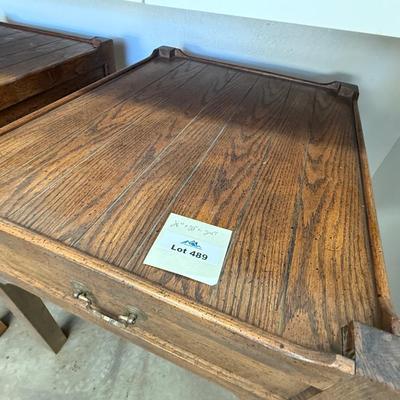 Sale Photo Thumbnail #1688: 2 Wood 1-Drawer 28”dx22”w x 24”t End Tables