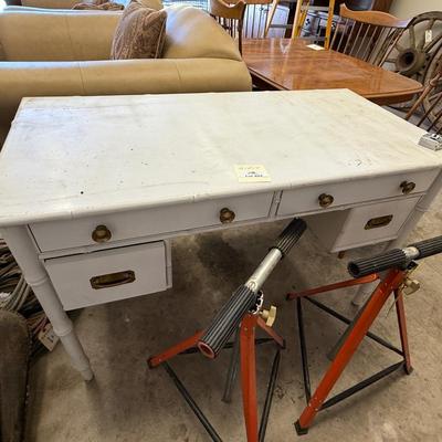 Sale Photo Thumbnail #1702: White painted 4 Drawer Desk w/4 Drawers