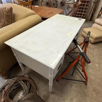 Sale Photo Thumbnail #1703: White painted 4 Drawer Desk w/4 Drawers