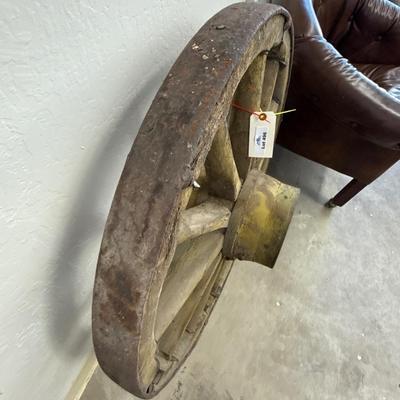 Sale Photo Thumbnail #1710: 2nd of 4 39 Diameter Antique Wood Wagon Wheel