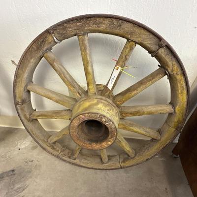 Sale Photo Thumbnail #1707: 2nd of 4 39 Diameter Antique Wood Wagon Wheel