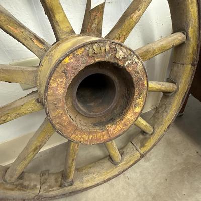 Sale Photo Thumbnail #1709: 2nd of 4 39 Diameter Antique Wood Wagon Wheel