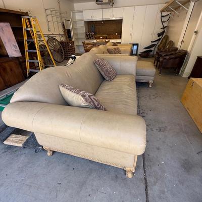 Sale Photo Thumbnail #1722: 4-Pc. Leather Sofa/Loveseat/Chair & Ottoman as seen