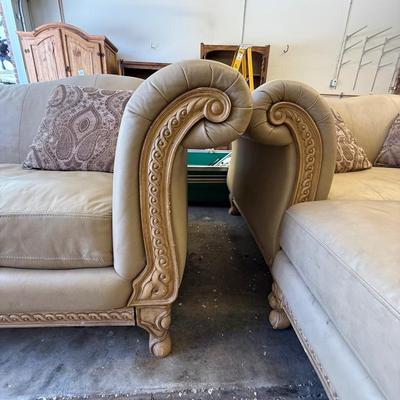 Sale Photo Thumbnail #1719: 4-Pc. Leather Sofa/Loveseat/Chair & Ottoman as seen
