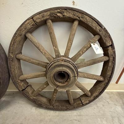 Sale Photo Thumbnail #1730: 3rd of 4 Antique Wood 39” Die. Wagon Wheels